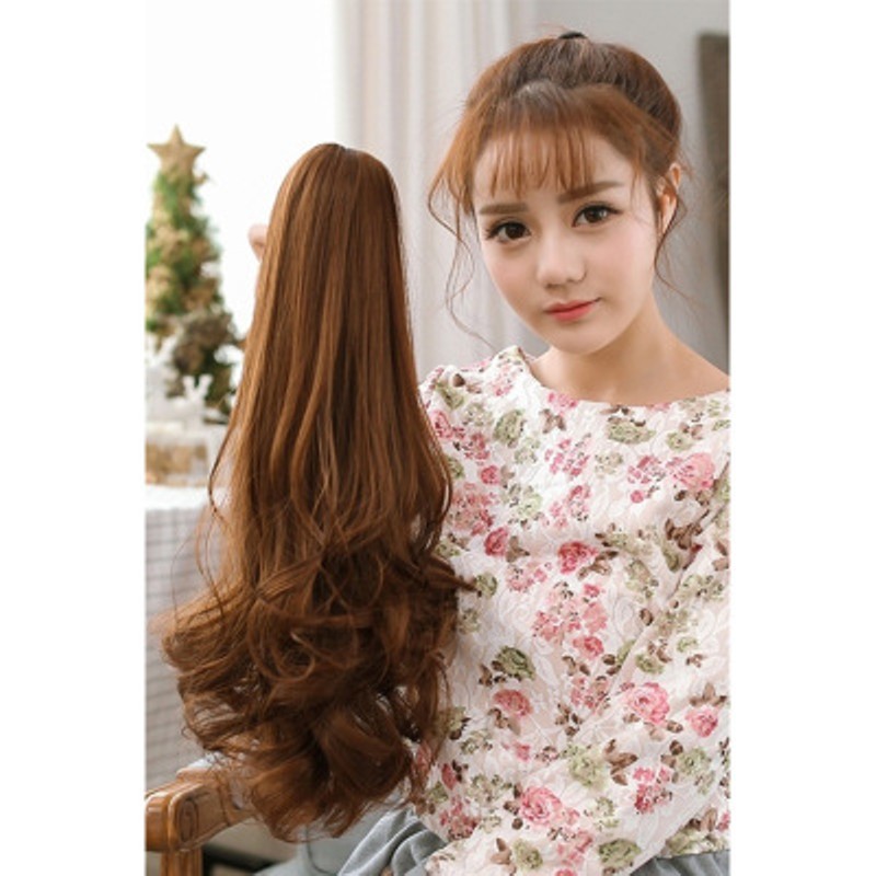 Tóc giả cột quặm xoăn đuôi siêu dài 60cm tcn-020| tóc giả wina