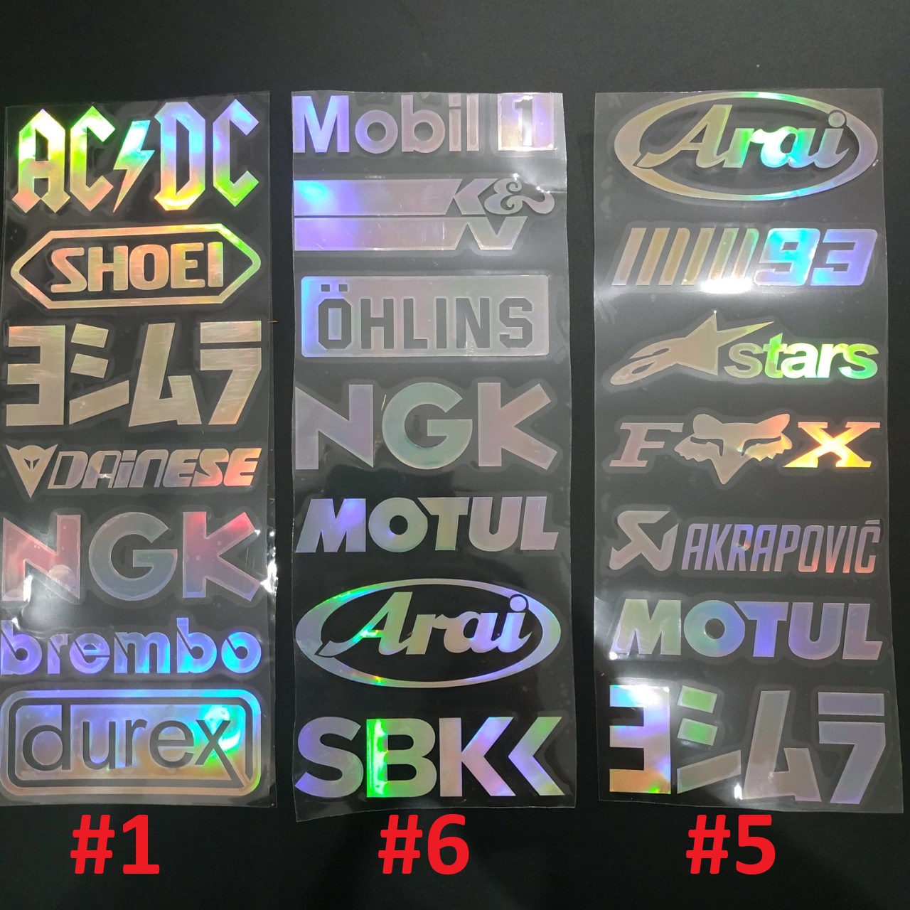 Tem decal dán xe phản quang laser vỉ 7 sticker siêu chất