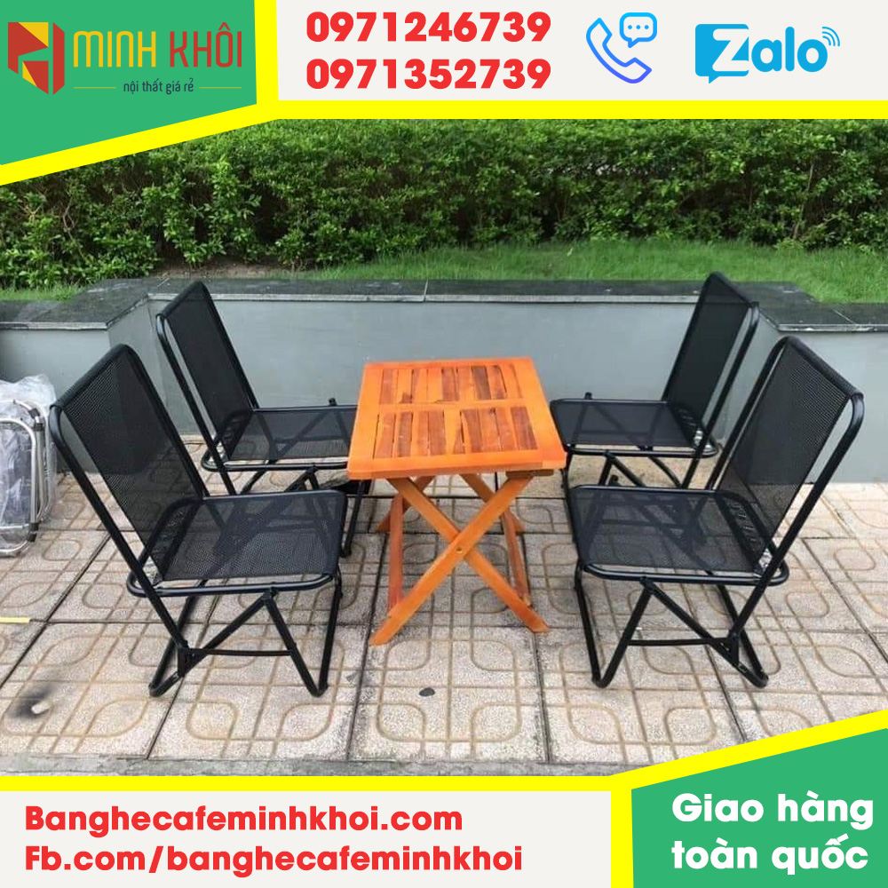 Ghế xếp sắt sơn tĩnh điện, ghế xếp cafe