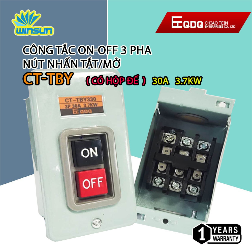 Công tắc on-off 3 pha nút nhấn tắt/mở