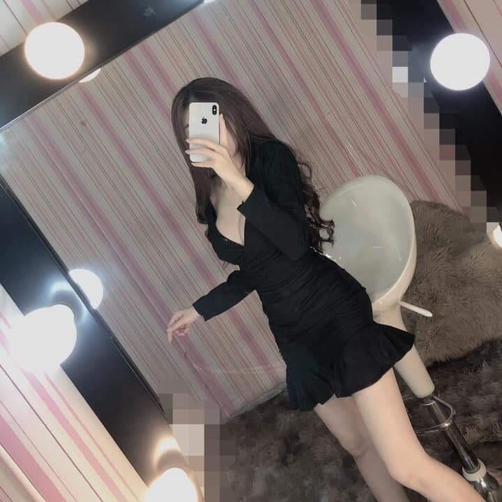 [HCM]ĐẦM THUN GÂN ĐUÔI CÁ CỔ  V  SIÊU SANG CHẢNH M002