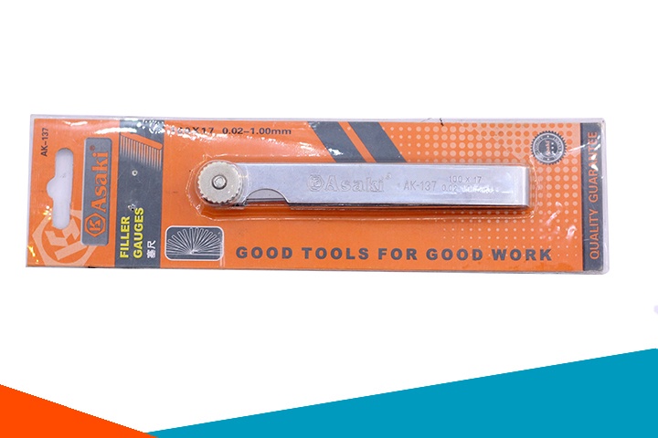 Thước căn lá, thước nhét, thước đo khe hở 14 lá 0.05-1.00mm Asaki