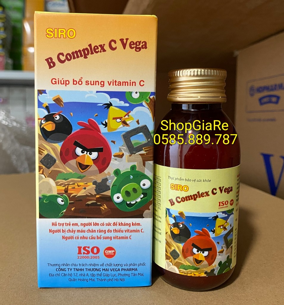 Siro B complex C vega bổ sung vitamin C, tăng cướng sức khỏe, sức đề khang, người miễn dịch kẽm