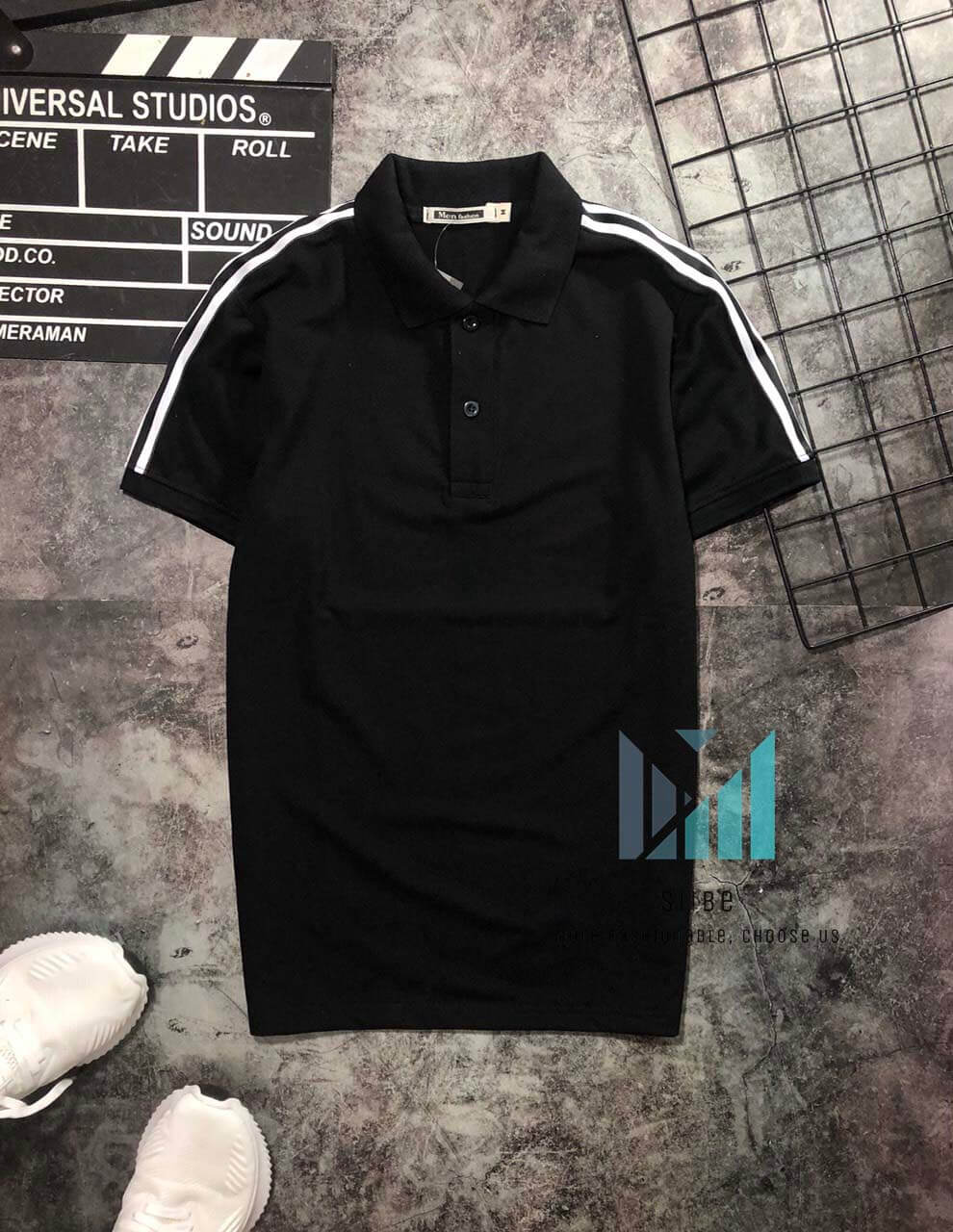 [HCM]Áo thun nam (GÍA SHOCK) có cổ sọc ngang vai đơn giản - Thời trang nam SIIBE