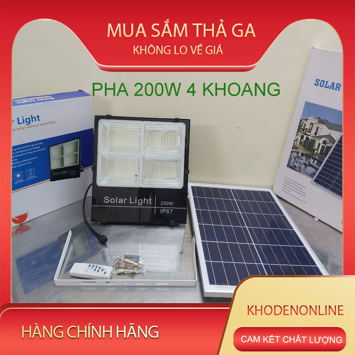 Đèn năng lượng mặt trời PHA 200W (4 khoang)