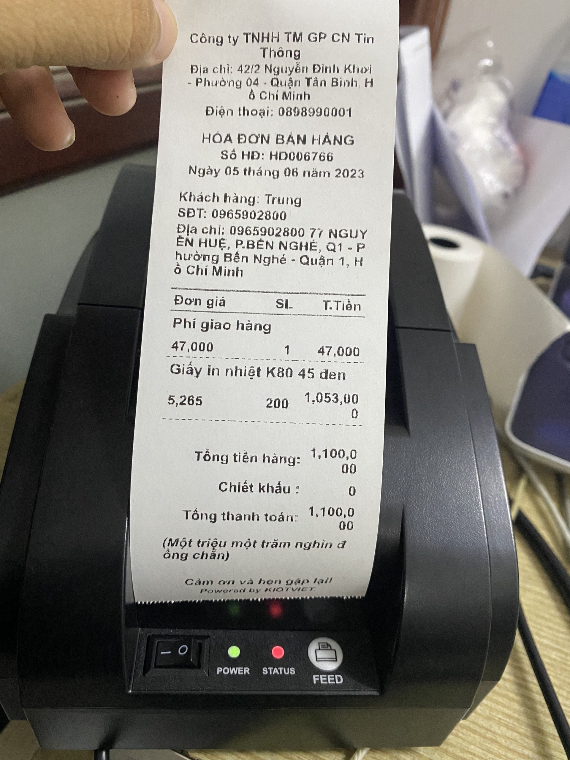 Máy in hóa đơn XPRINTER 58IIH GIẤY 58mm + 1 CUỘN BILL TEST
