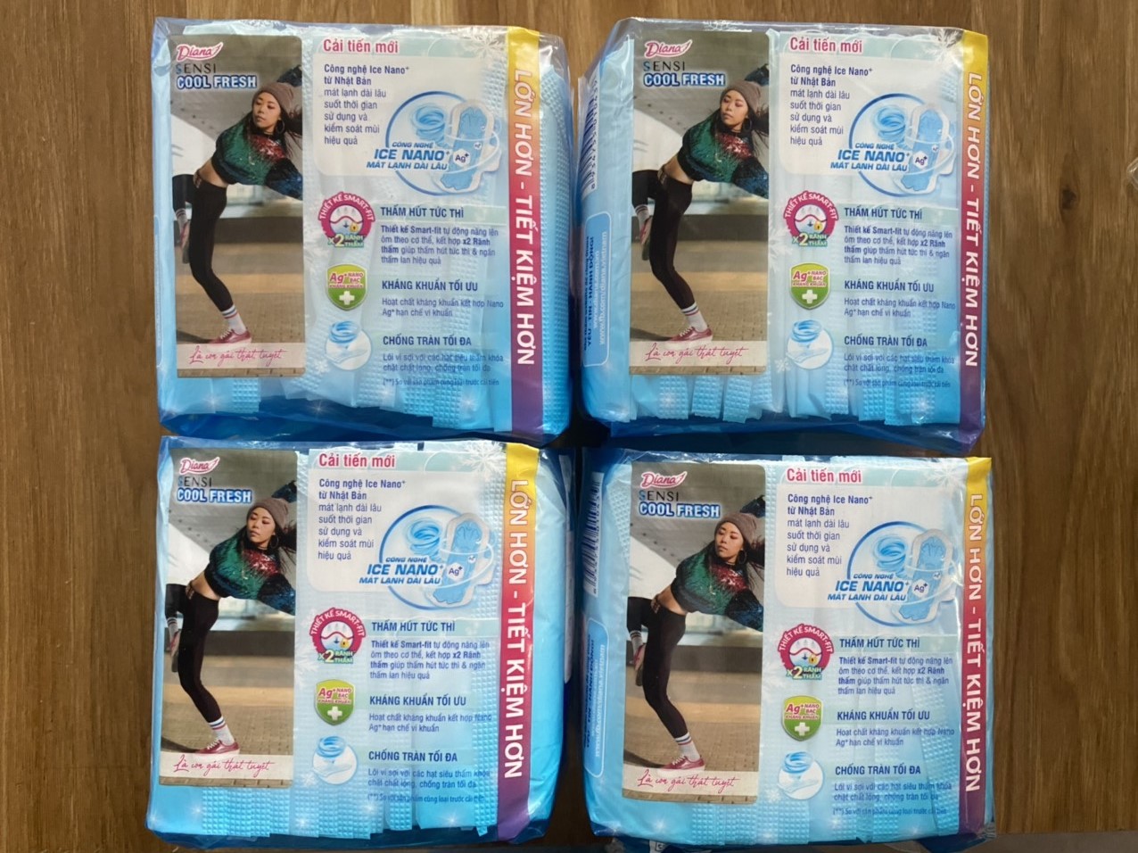 COMBO 4 GÓI BVS DIANA SENSI COOL FRESH GÓI LỚN 20 MIẾNG