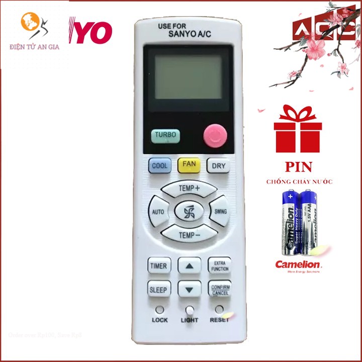 Điều khiển điều hoà sanyo - remote máy lạnh sanyo mẫu 1 chính hãng _