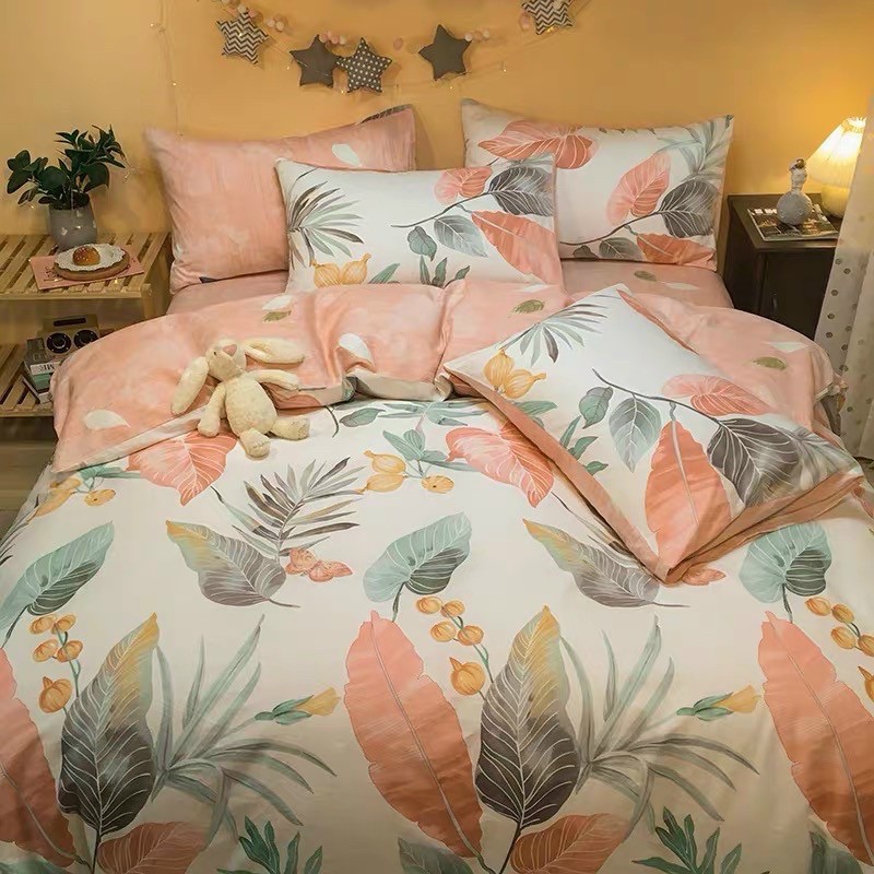 Chăn ga gối cotton 3D - Mẫu hoa Bằng lăng.