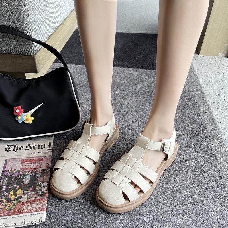 [SenXanh] Sandal rọ đan bít mũi tròn đế bệt quai cài - 2P
