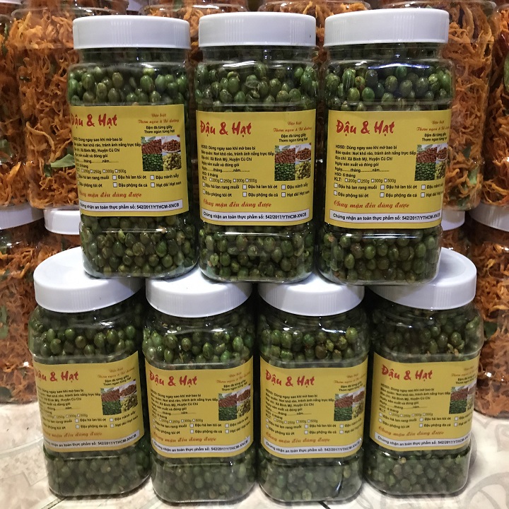 500gram Đậu hà lan rang tỏi ớt sấy giòn