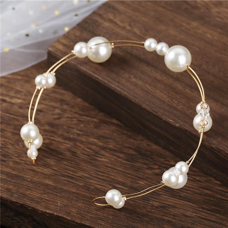 Phụ kiện cưới - Băng đô cài tóc ngọc trai