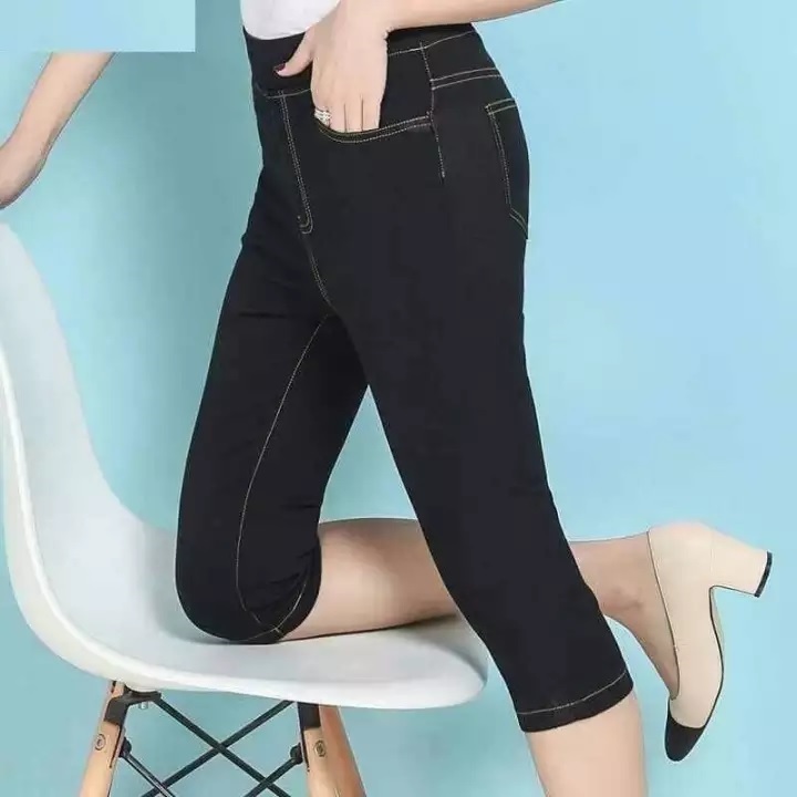 Quần Legging Lửng Nữ Vải Thun Giả JEan cao cấp Co Giãn Tốt Dày dặn, Lưng Chun, Có siêu Big size tới 90Kg cho người mập