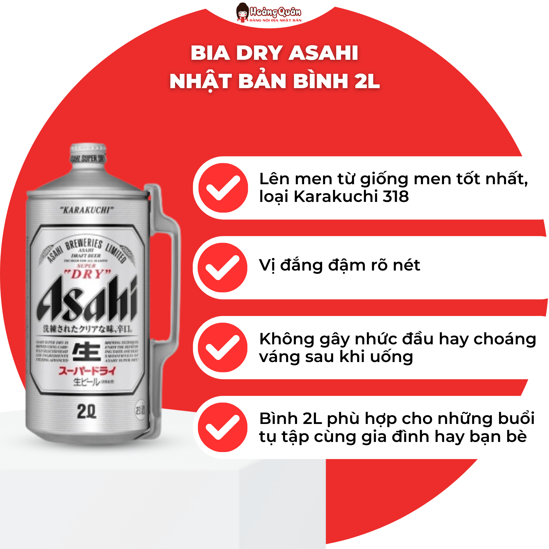 Asahi Dry Beer 2 Liter Japan, Alcohol Content 5%