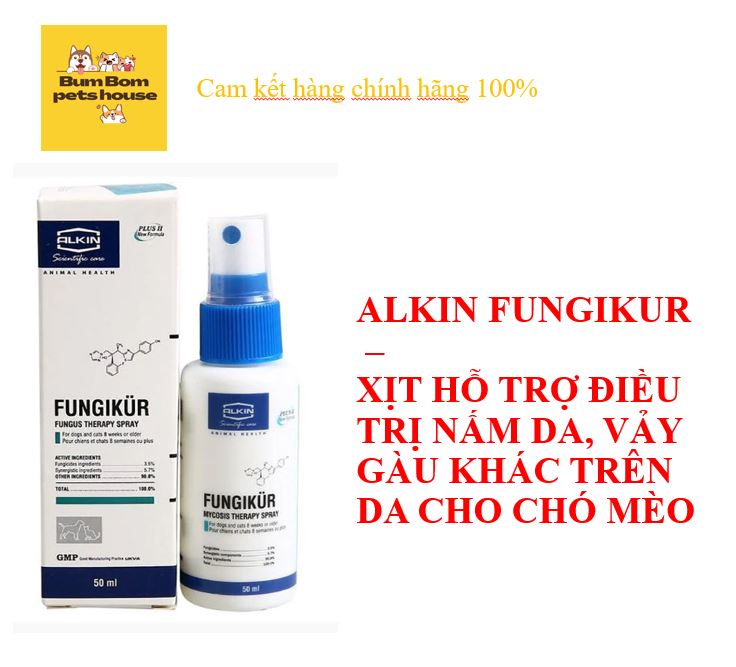 Xịt nấm Alkin Fungikur - Xịt nấm da cho chó mèo cty Kỳ Nam