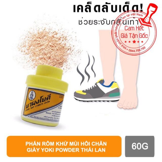 Phấn Rôm Khử Mùi Hôi Chân, Giày YOKI POWDER 60g - Thái Lan