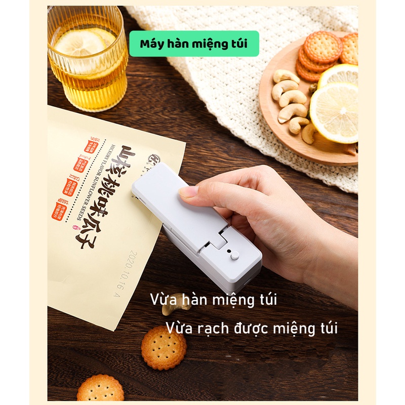 Máy hàn miệng túi mini cầm tay sạc USB