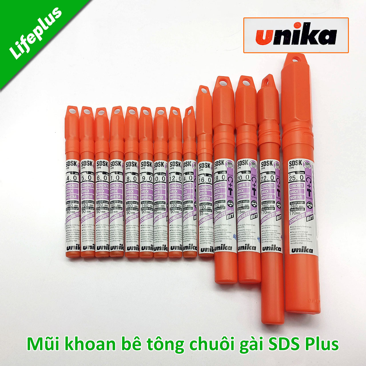 Mũi Khoan Bê Tông Chuôi Gài Unika Nhật Bản SDSK
