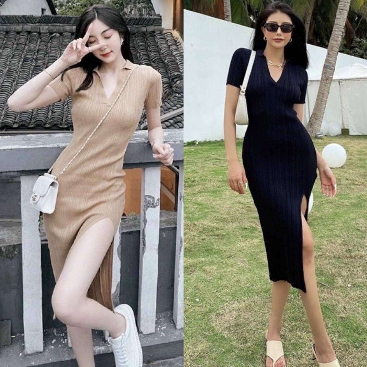 [HCM]ĐẦM MAXI POLO XẺ ĐÙI (KÈM VIDEO HÌNH THẬT)