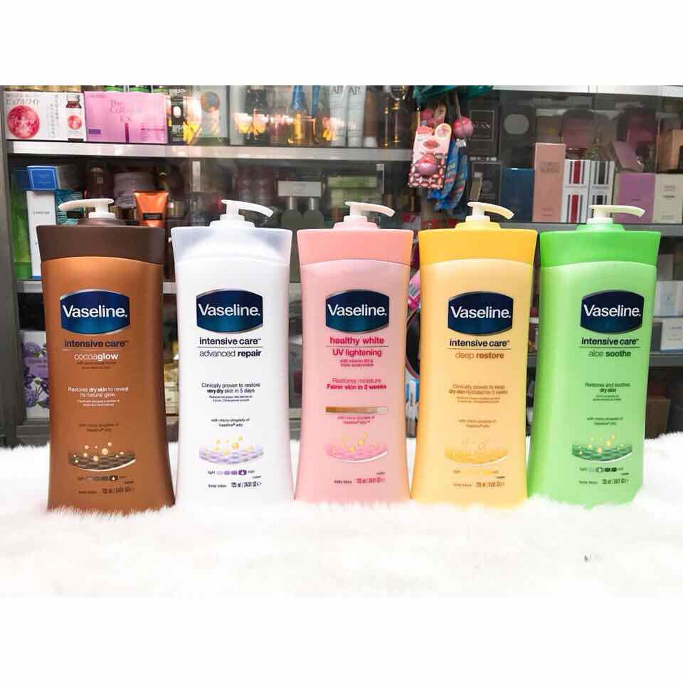 Sữa dưỡng thể trắng da toàn thân Vaseline  Mỹ - 725ml