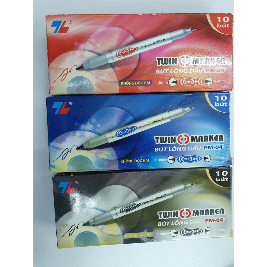 Bút CeeDee twin marker lông dầu Thiên Long 2 đầu PM-04