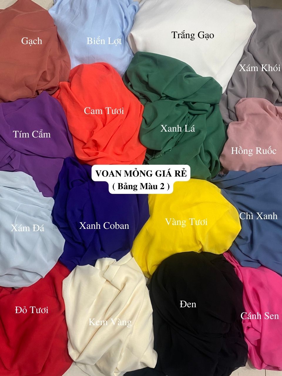 Vải chiffon giá rẻ loại mỏng - làm lót