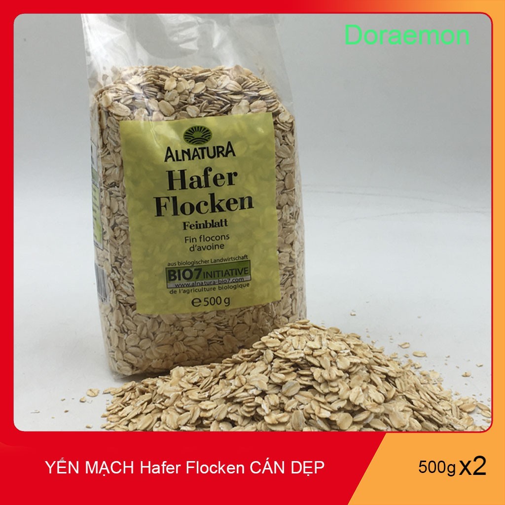 1KG Yến Mạch Hafer Flocken Bio Alnatura Đức Nguyên Hạt.