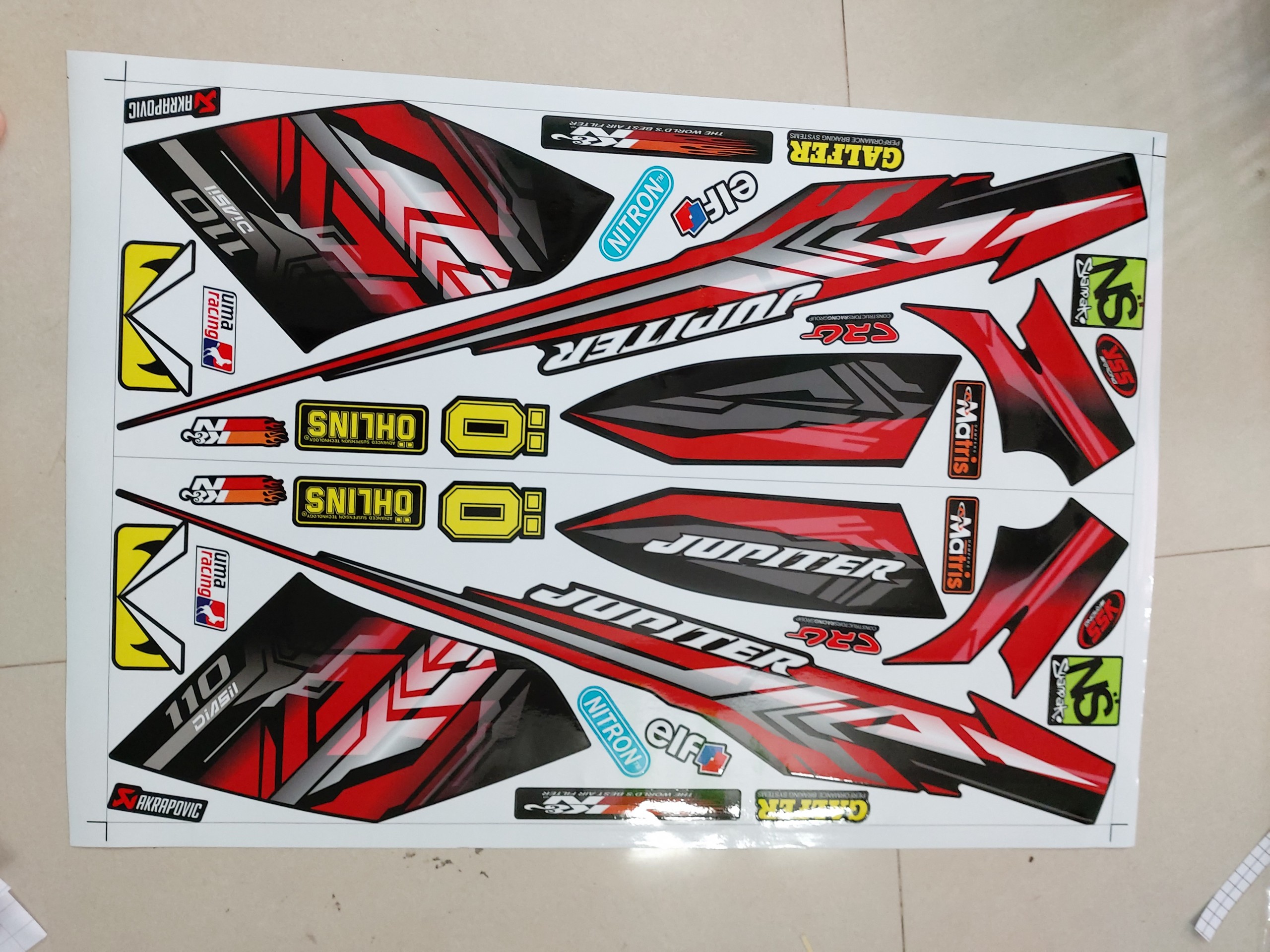 Tem xe jupiter mx đỏ đen