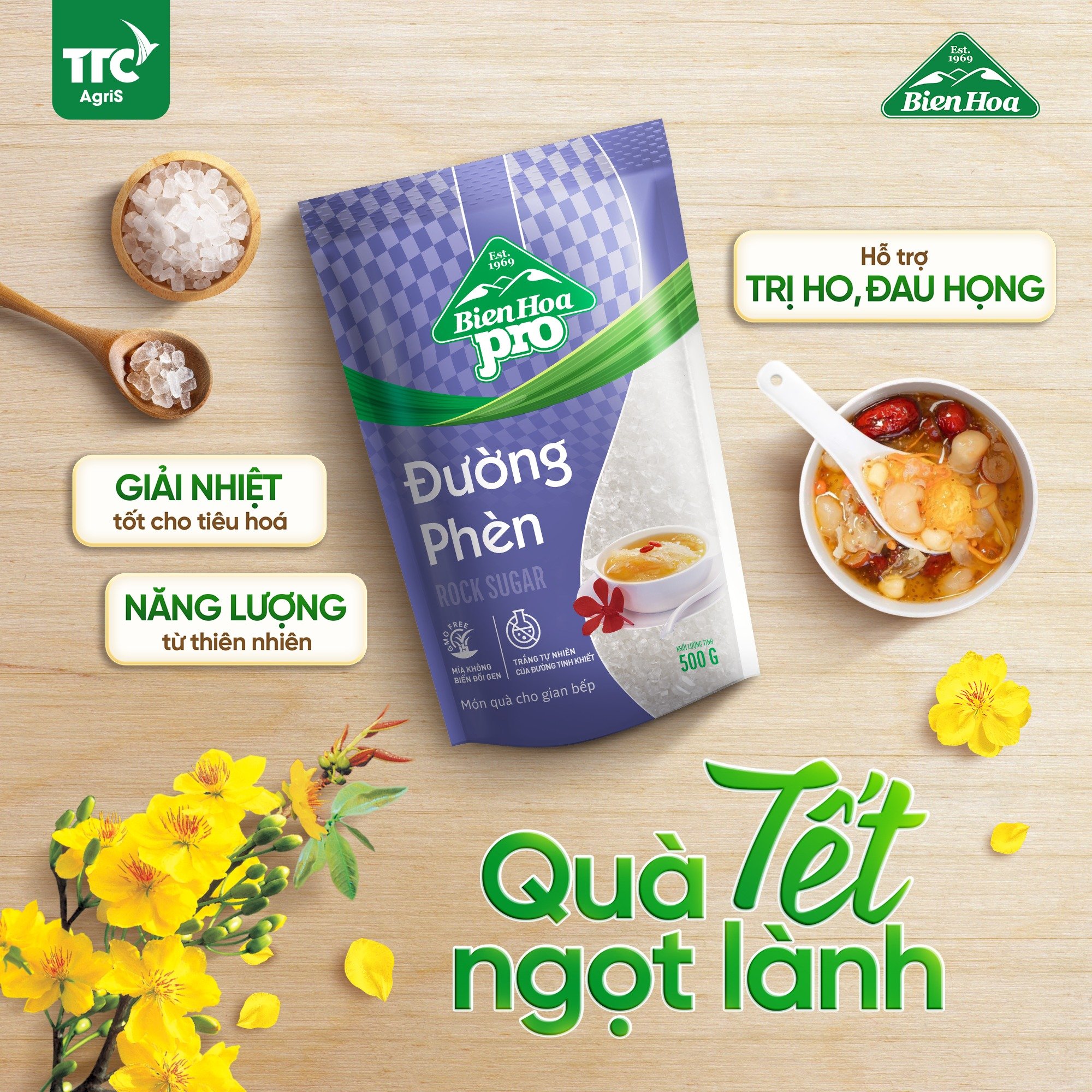 Combo 3 Đường Phèn Biên Hòa Pro 500 Gram CB3.DP500-AZAGO