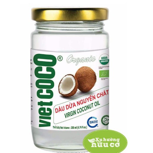 DẦU DỪA HỮU CƠ ÉP LẠNH NGUYÊN CHẤT VIETCOCO (200ml)