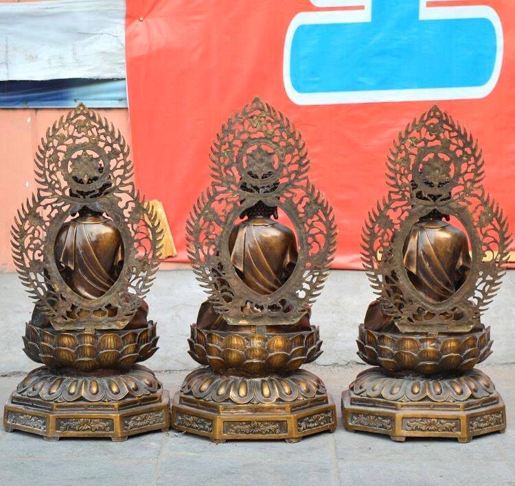 [Trả góp 0%]Tượng đồng Sa Bà Tam Thánh cao 65cm