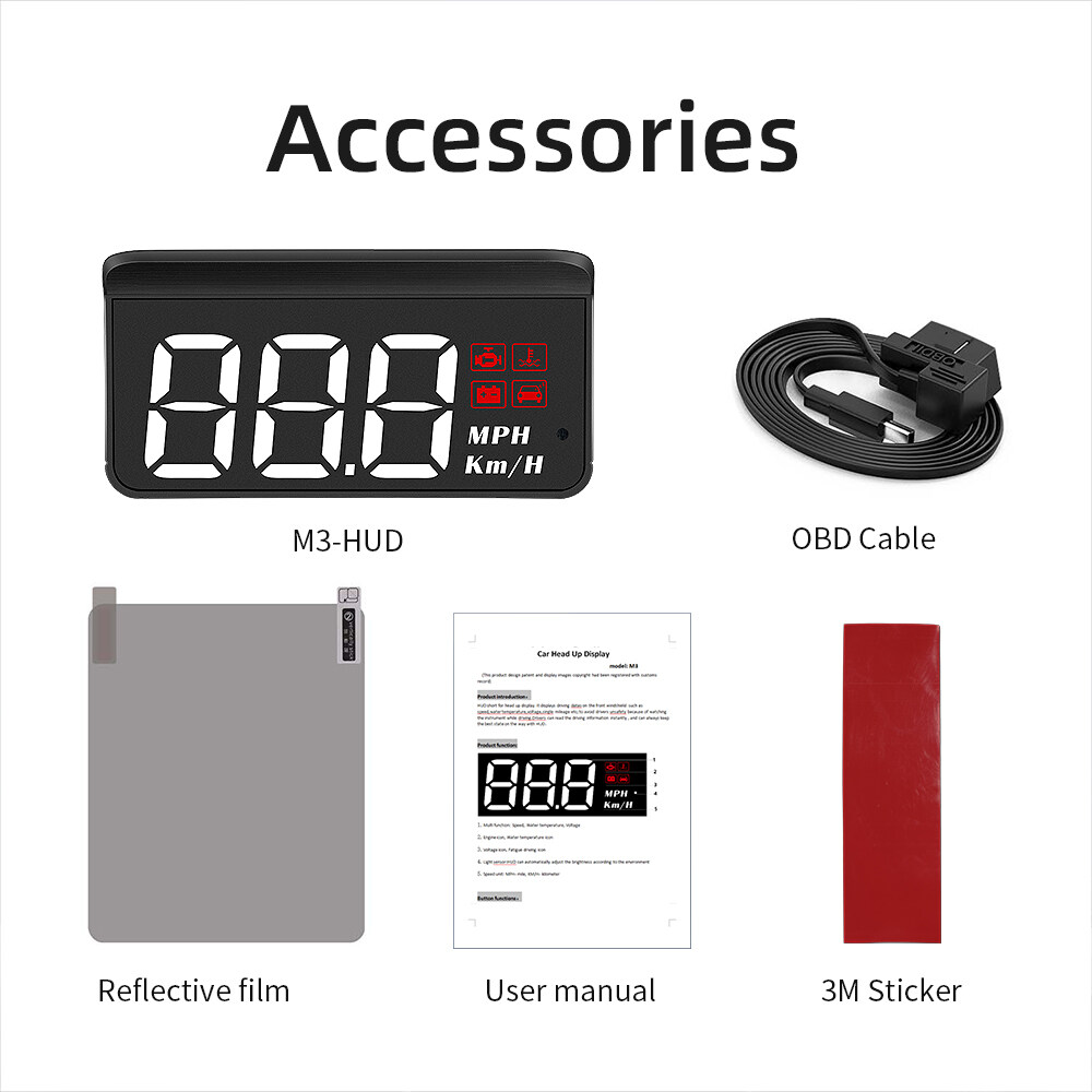Màn Hình Hiển Thị Đầu Xe Ô Tô HUD OBD2 Máy Chiếu Điện Tử Quá Tốc Độ Màn Hình Độ Nét Cao, Phụ Kiện Ô Tô
