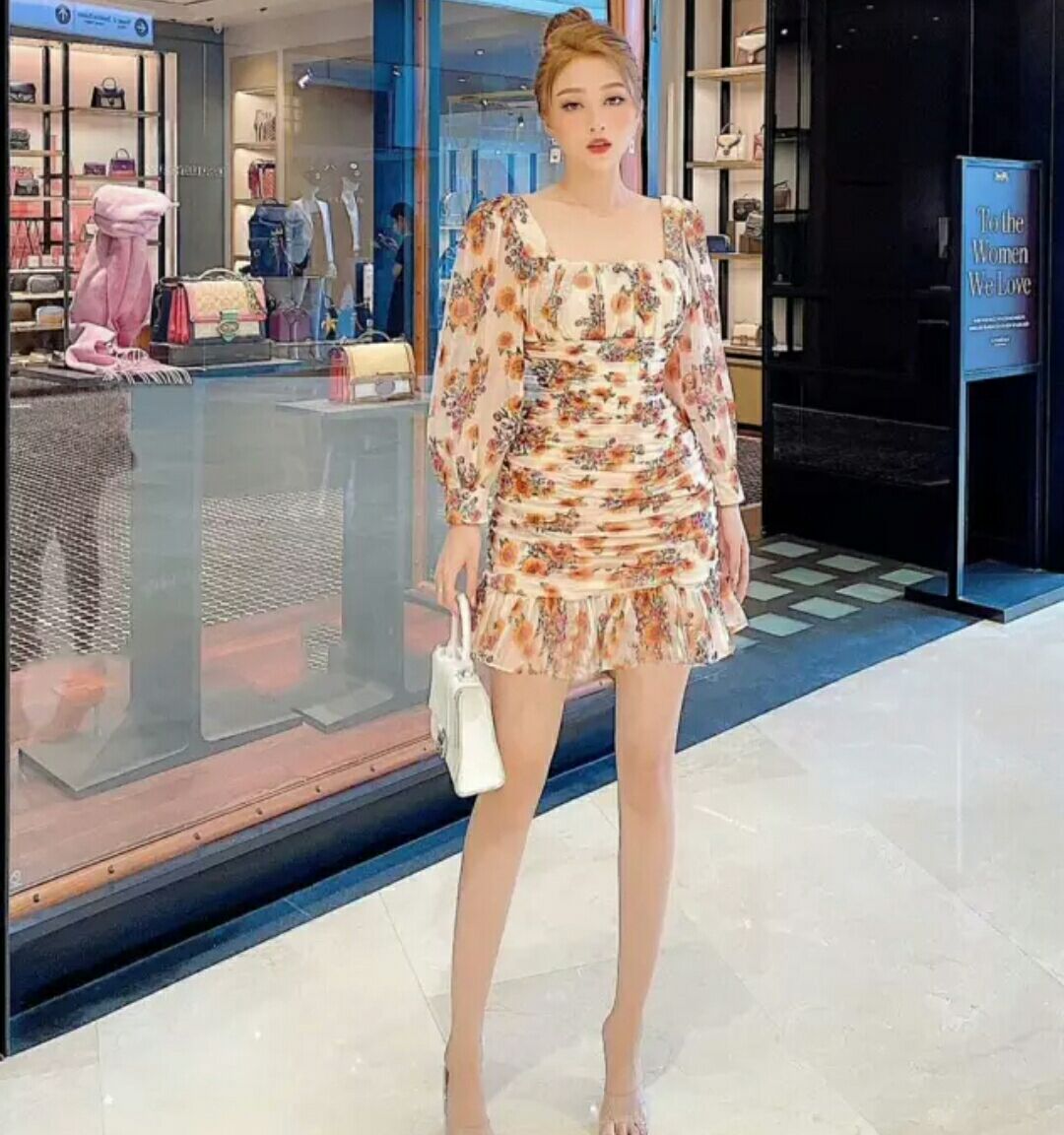 [HCM]đầm body đuôi cá họa tiết