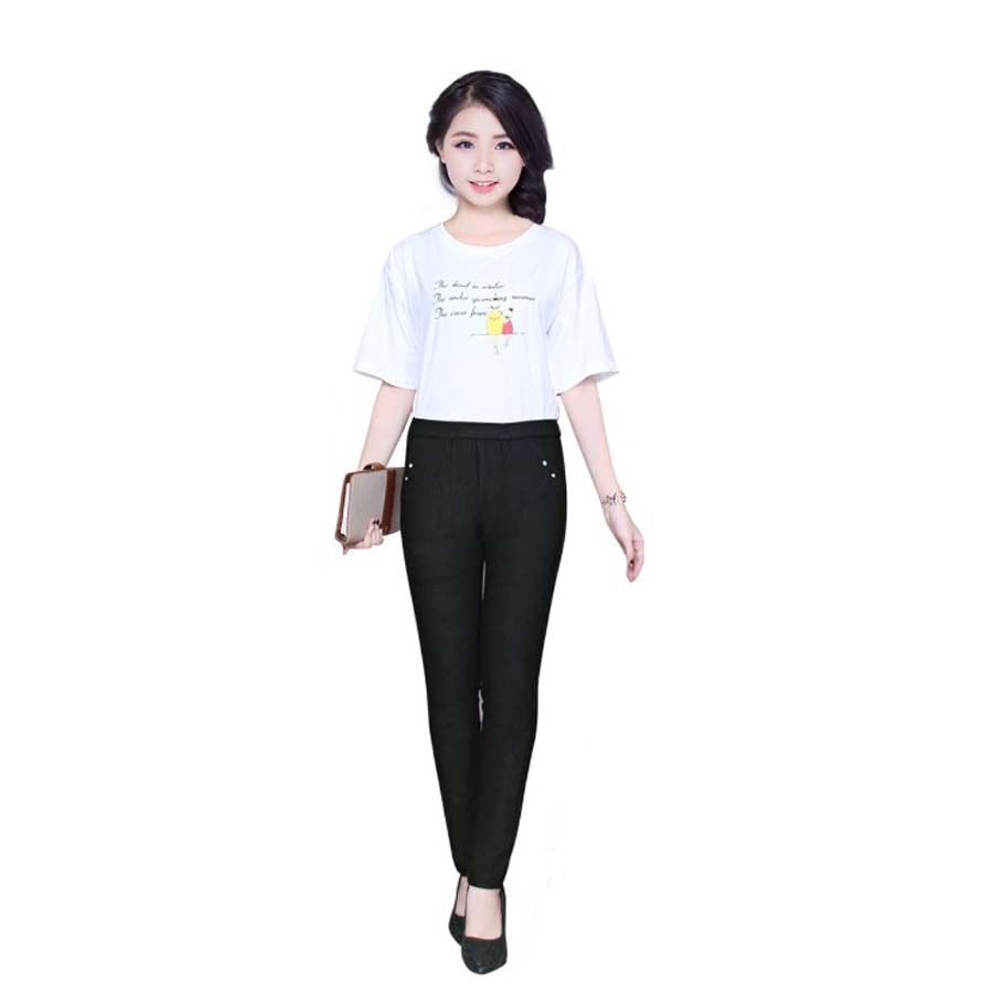 Quần Dài Nữ Lưng Chum Thun Cotton Co Giản 4 Chiều Thd06(lưng tròn 2 nút đá)