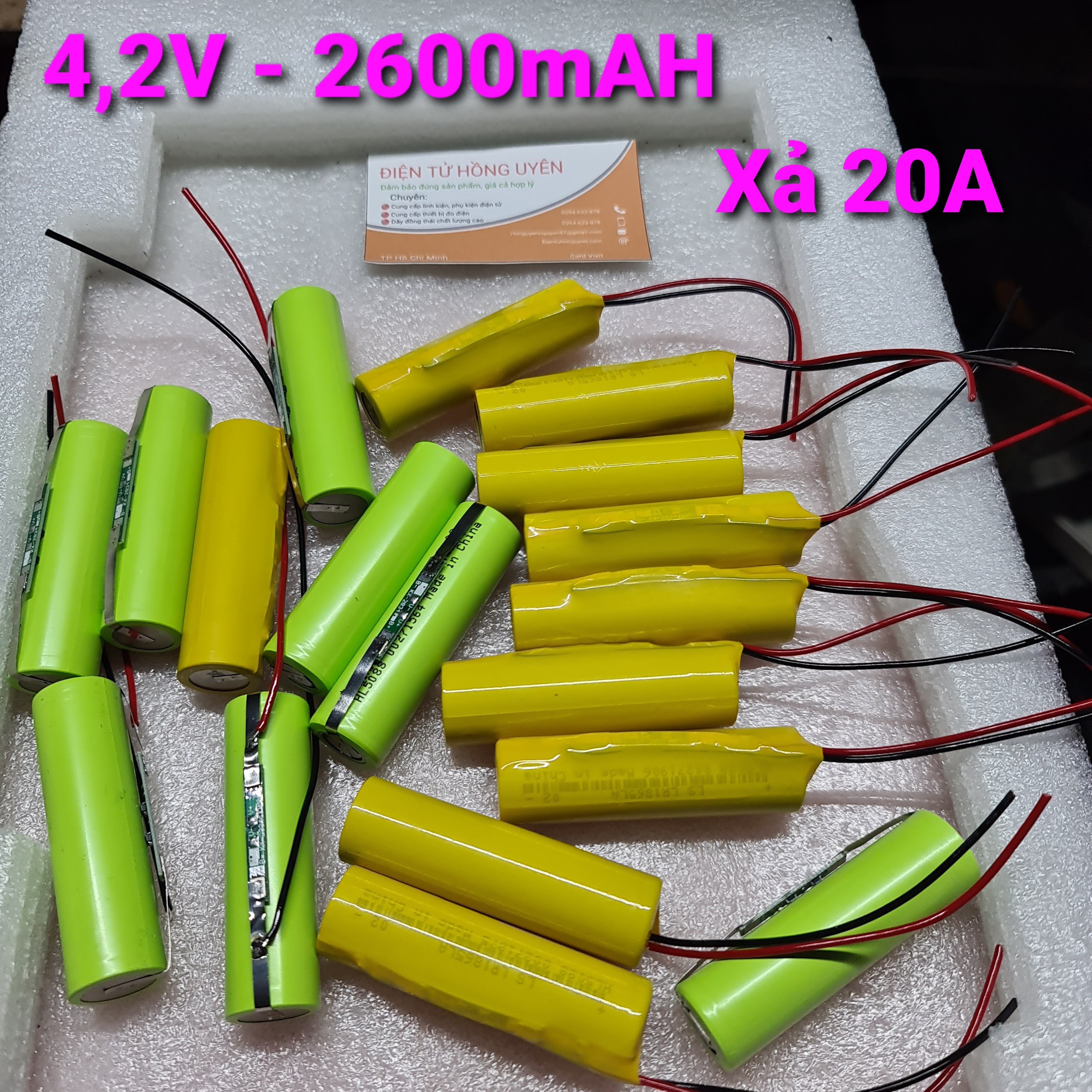Pin 1S 3.7V - 4.2V Lithium 18650 2600mAh Xả cao 20A Cực khỏe. Có mạch bảo vệ cell pin nên dùng rất bền. Chuyên dùng thay pin loa bluetooth, pin đèn, pin dự phòng, tông dơ cắt tóc, pin quạt sạc mini... - ĐIỆN TỬ HỒNG UYÊN