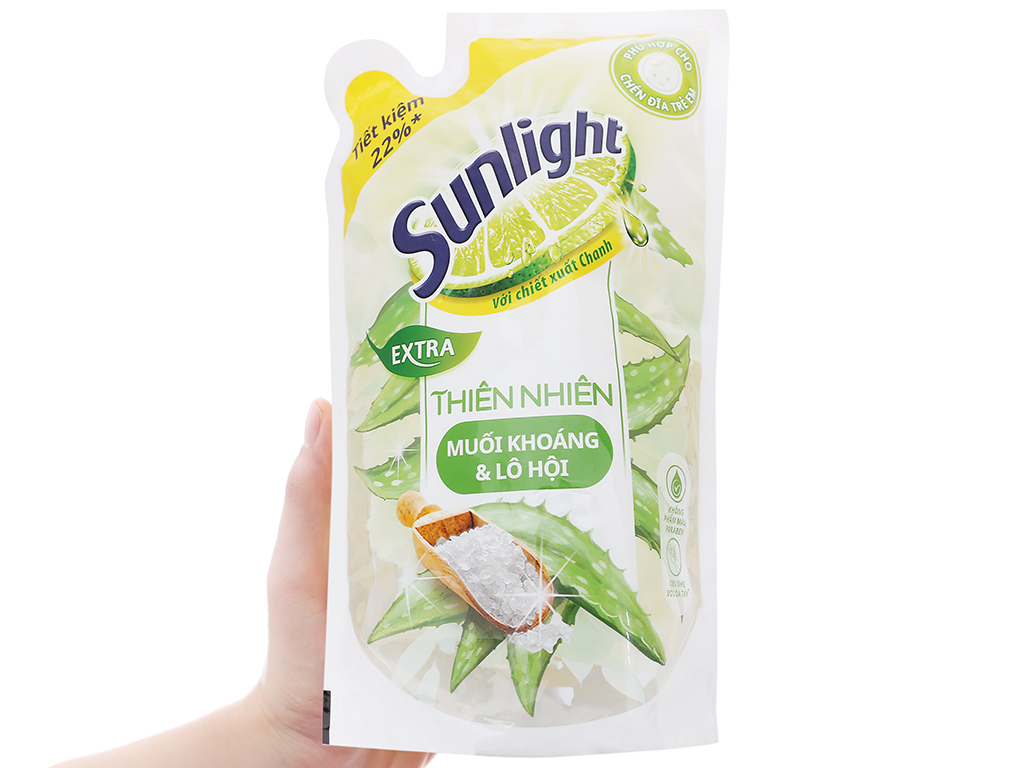 [HCM]Túi nước rửa chén Sunlight Thiên Nhiên 750g (Trắng)