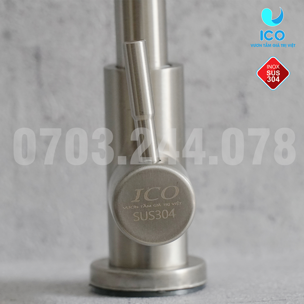 [LAZMALL] vòi chén lạnh phi 18 cần ngắn inox 304