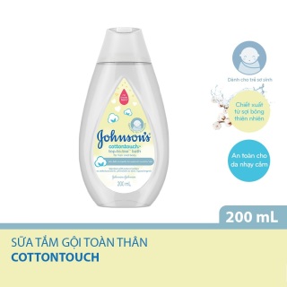 Sữa tắm gội toàn thân mềm mịn Johnson baby bath Cotton touch 200ml thumbnail