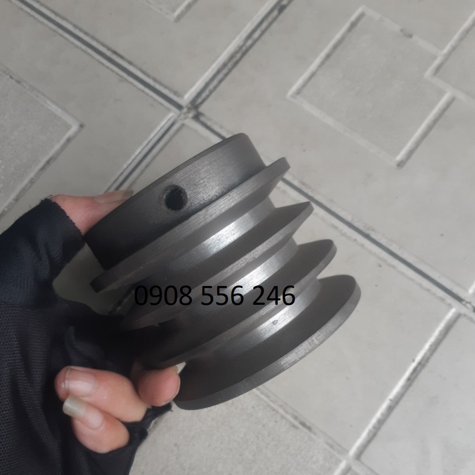 Puly sắt đặc 10 phân 3 rãnh b cốt 38mm