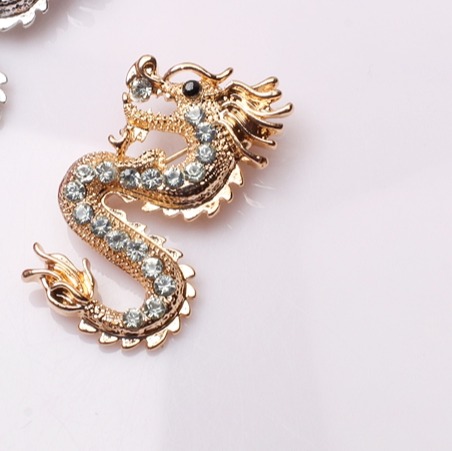 Ghim cài áo con rồng đính đá - ghim cài áo vest nam - Lapel pins