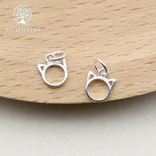 Charm bạc hình con mèo treo - NQ Jewelry