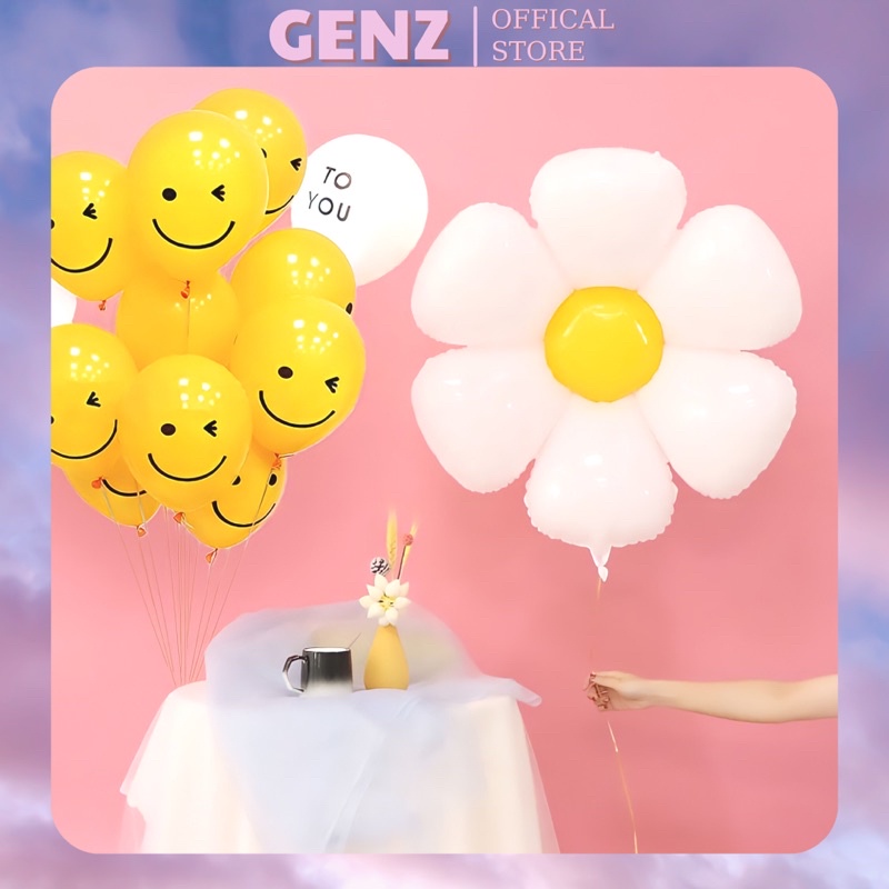 Bóng hoa cúc mặt cười bóng bay hình hoa cúc trang trí tiệc sinh nhật cỡ lớn  - Lazada | Lazada.vn