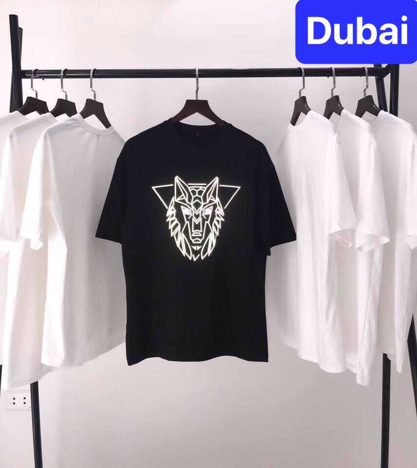 ÁO THUN NAM NỮ UNISEX ĐẦU SÓI NƯỚC MĨ PHẢN QUANG FORM RỘNG HOT TREND MẠNH MẼ SÀNH ĐIỆU VẢI DÀY MIN - DUBAI FASHION