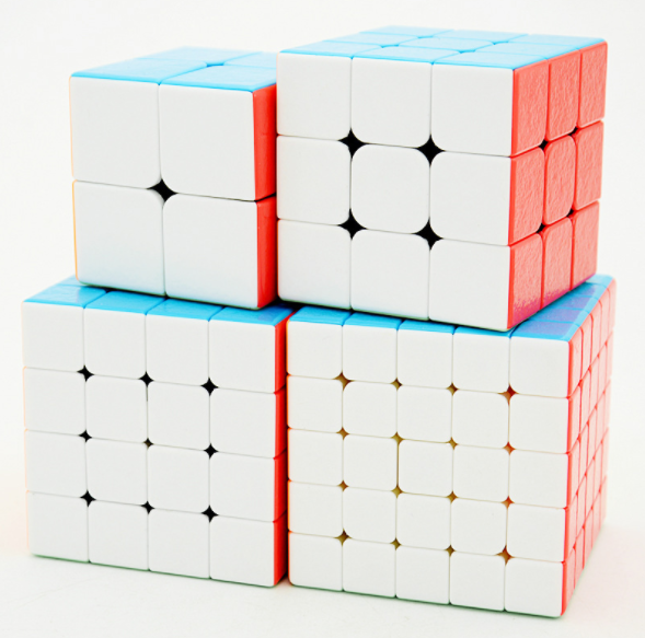 Combo 4 rubik 2x2, 3x3, 4x4, 5x5, Qiyi Gift Box