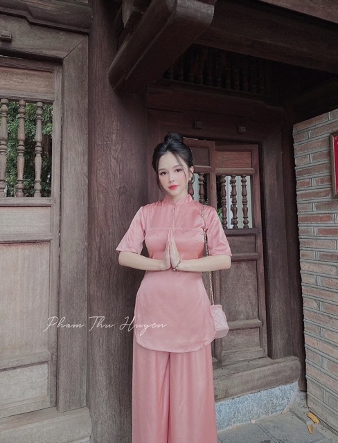 [HCM]SET ĐỒ LAM ĐI CHÙA PHỐI HOA