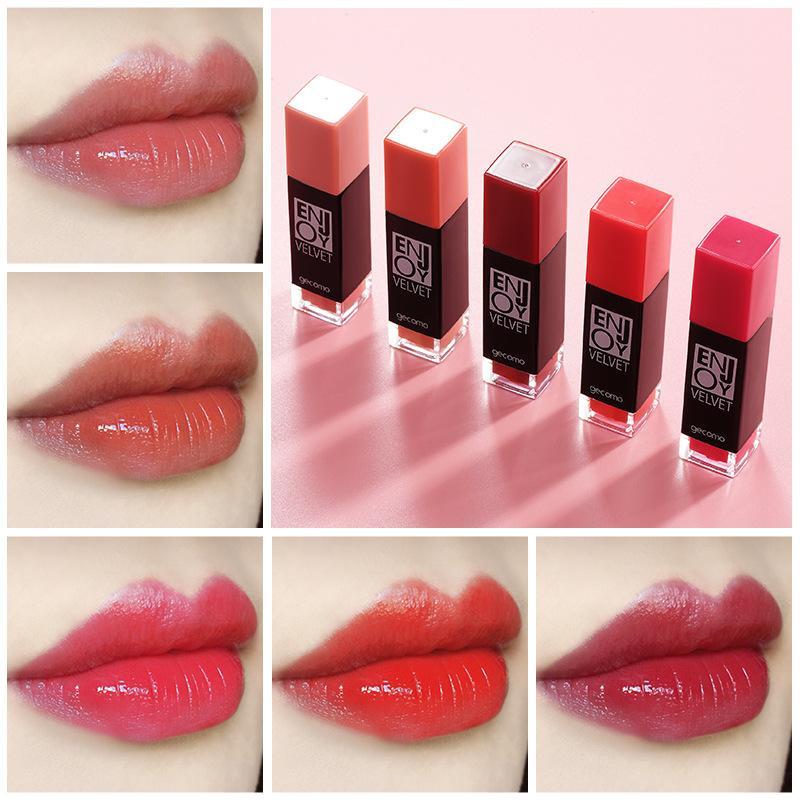 Hộp 05 thỏi son mini siêu mịn bền màu Gecomo enjoy velvet tint (Nhập mã giảm giá hỗ trợ phí vận chuyển)