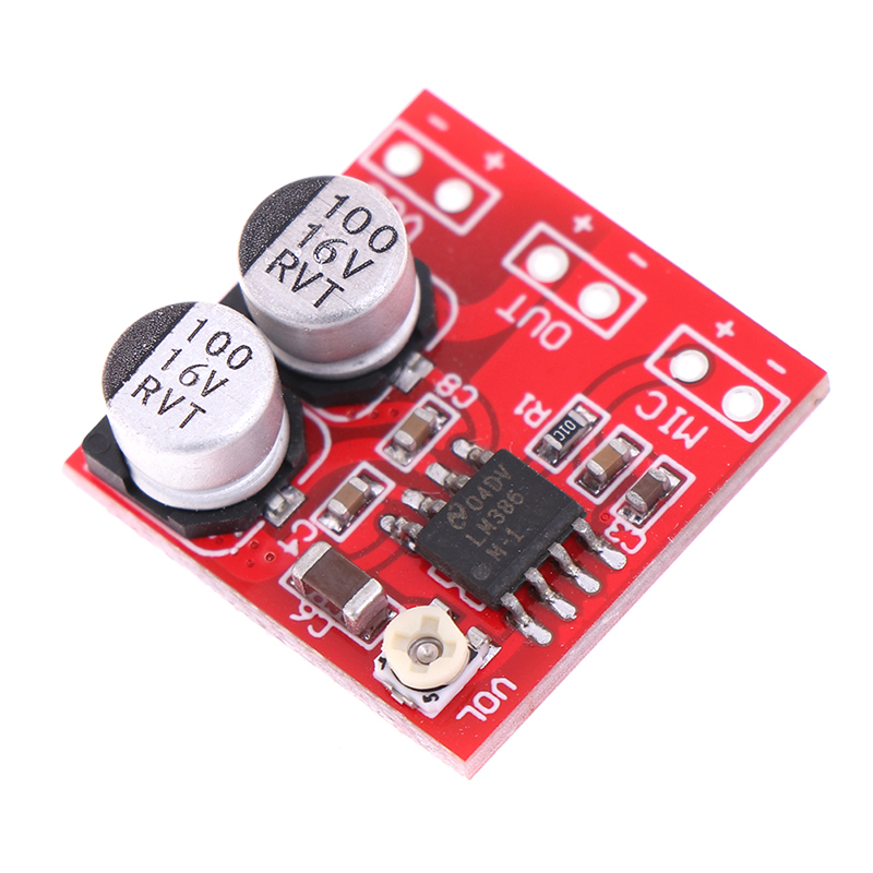 Gnr40lil bảng mạch khuếch đại công suất micrô điện tử dc 5v-12v lm386 tăng 200 lần micrô amp