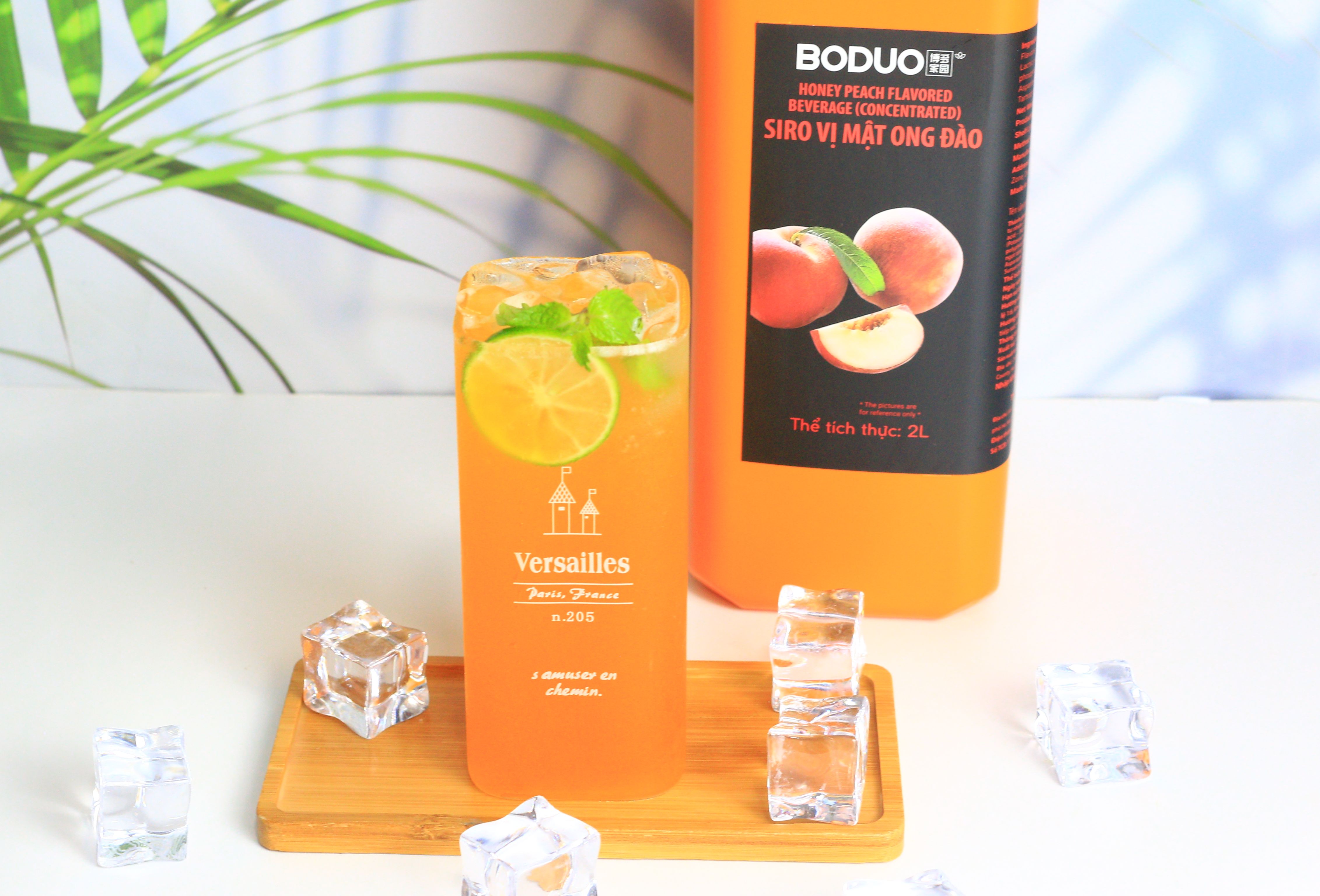 Siro Đào Boduo pha trà trái cây-trà sữa can 2L