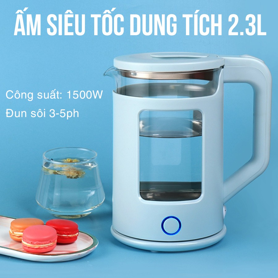 Ấm đun siêu tốc thuỷ tinh cao cấp