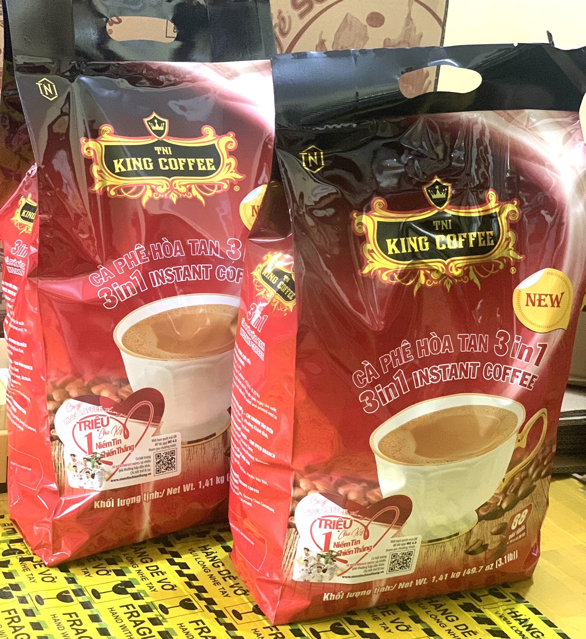 (COMBO 02 TÚI) Cà phê sữa KING COFFEE túi 88 Gói - Cà phê ngon ÍT SỮA